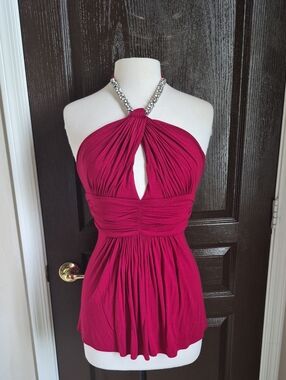 Sky Jewel Halter Strapless Top in Rose Nwot